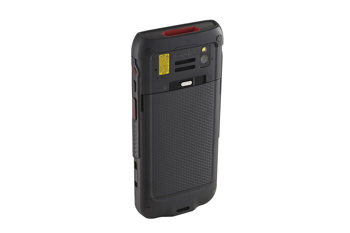 Honeywell CT47 5.5-inch all-touch Android mobile computer, black, FlexRange 2D imager, 5G + Wi-Fi, 6 GB / 128 GB (CT47-X1N-38D1E0G) – back view