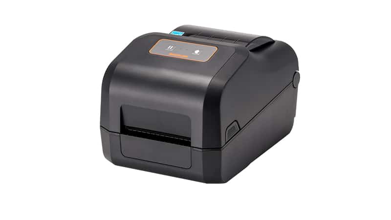 BIXOLON XD5-43t 4-inch thermal transfer desktop label printer, black (XD5-43tEBK/BEG) – front view