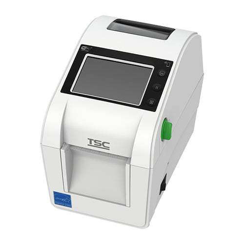 TSC DH220LNHC healthcare HF RFID label printer, white, touch LCD, cutter, Wi-Fi + Bluetooth (DH220LNHC-A001-0112) – detail view