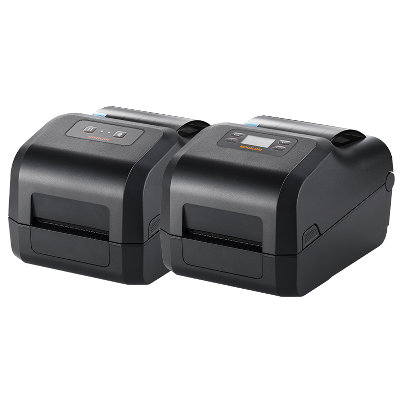 BIXOLON XD5-40IIt 4-inch thermal transfer desktop label printer, black (XD5-40IItEK/BEG) – angled view