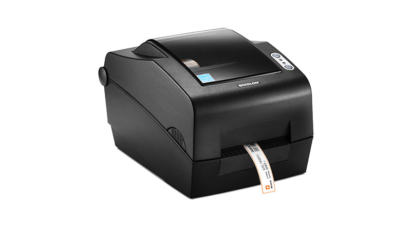 BIXOLON SLP-TX400 4-inch thermal transfer desktop label printer, dark grey (SLP-TX400EG) – side view