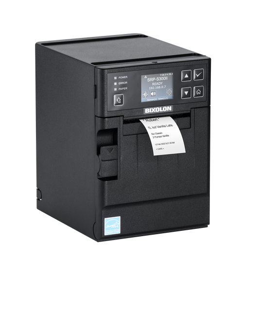BIXOLON SRP-S300II 3-inch linerless label & receipt printer, black (SRP-S300IIXBaK/BEG) – linerless label printing