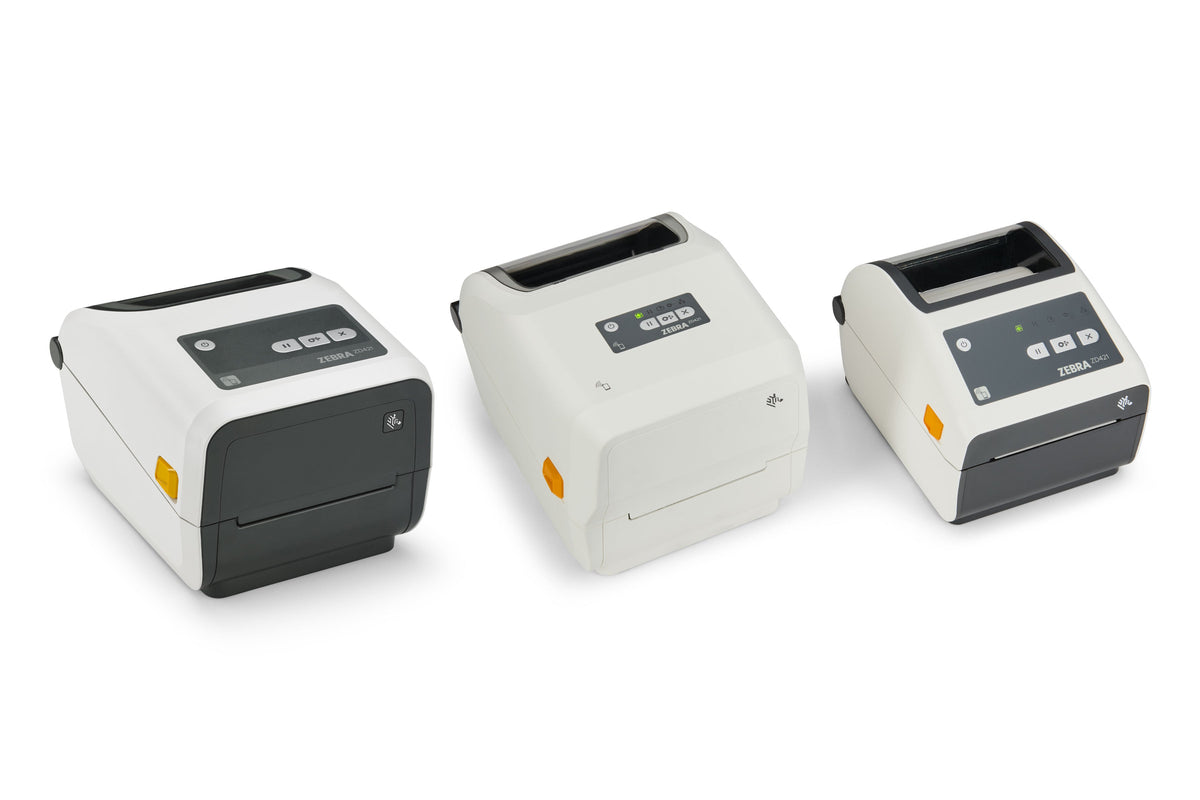 Zebra ZD421d-HC healthcare desktop label printer, white, 203 dpi, USB + Ethernet (ZD4AH42-D0EE00EZ) – ZD400 healthcare series