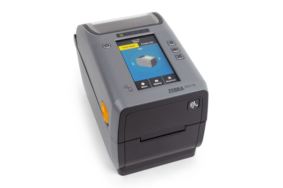Zebra ZD611t 2-inch thermal transfer desktop label printer, dark grey, 203 dpi, tear-off, Wi-Fi 6 + Bluetooth (ZD6A122-T0EQ02EZ) – right view