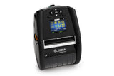 Zebra ZQ620 Plus mobile receipt and label printer, black, Wi-Fi + Bluetooth, linerless (ZQ62-AUWBE14-00) – front view