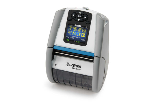 Zebra ZQ620 Plus Healthcare mobile receipt and label printer, white, Wi-Fi 6 + Bluetooth (ZQ62-HUXAE04-00) – 3/4 view