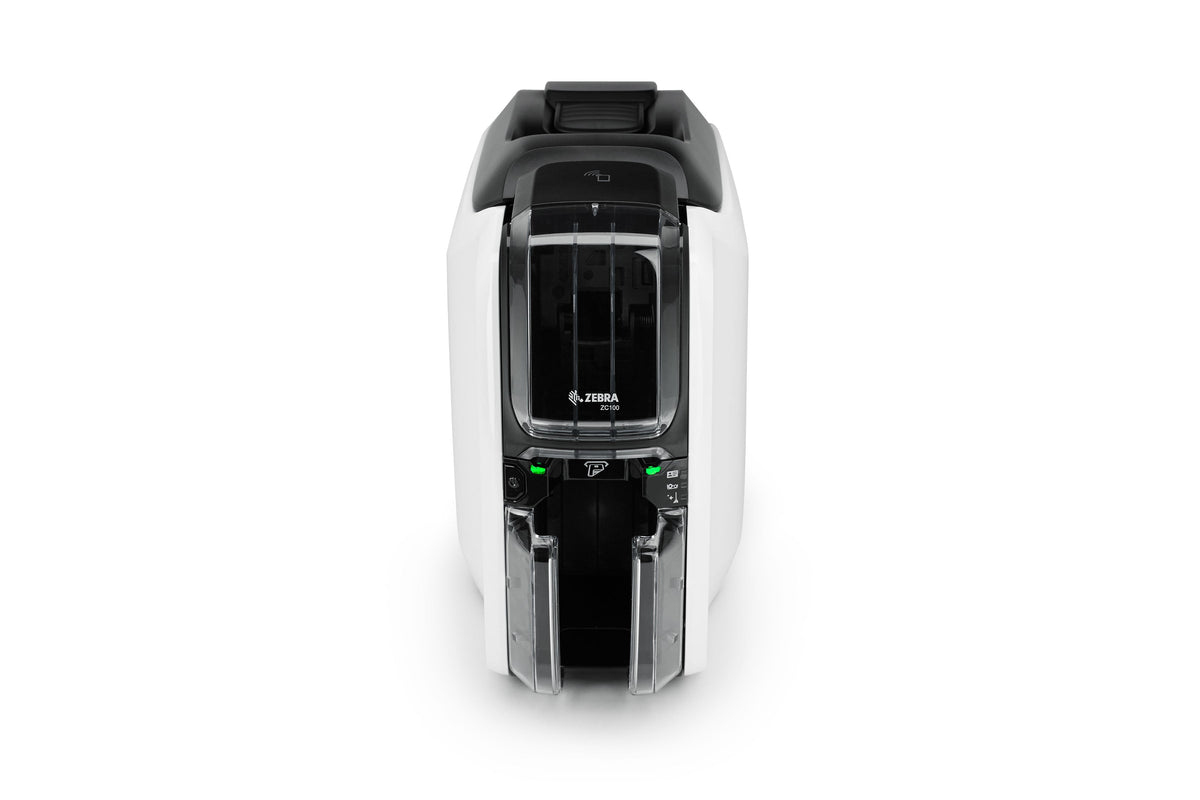 Zebra ZC100 plastic card printer, single-sided (ZC11-0000000EM00) – front view