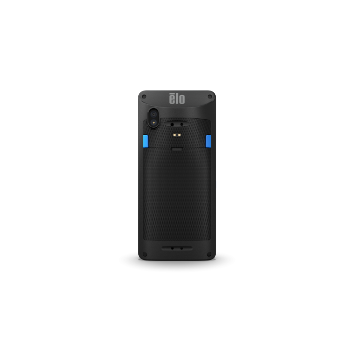 Elo M60 Pay Android mobile POS computer with integrated payment, 4G LTE, SE4710 2D barcode scanner (E897852) – back view with barcode scanner