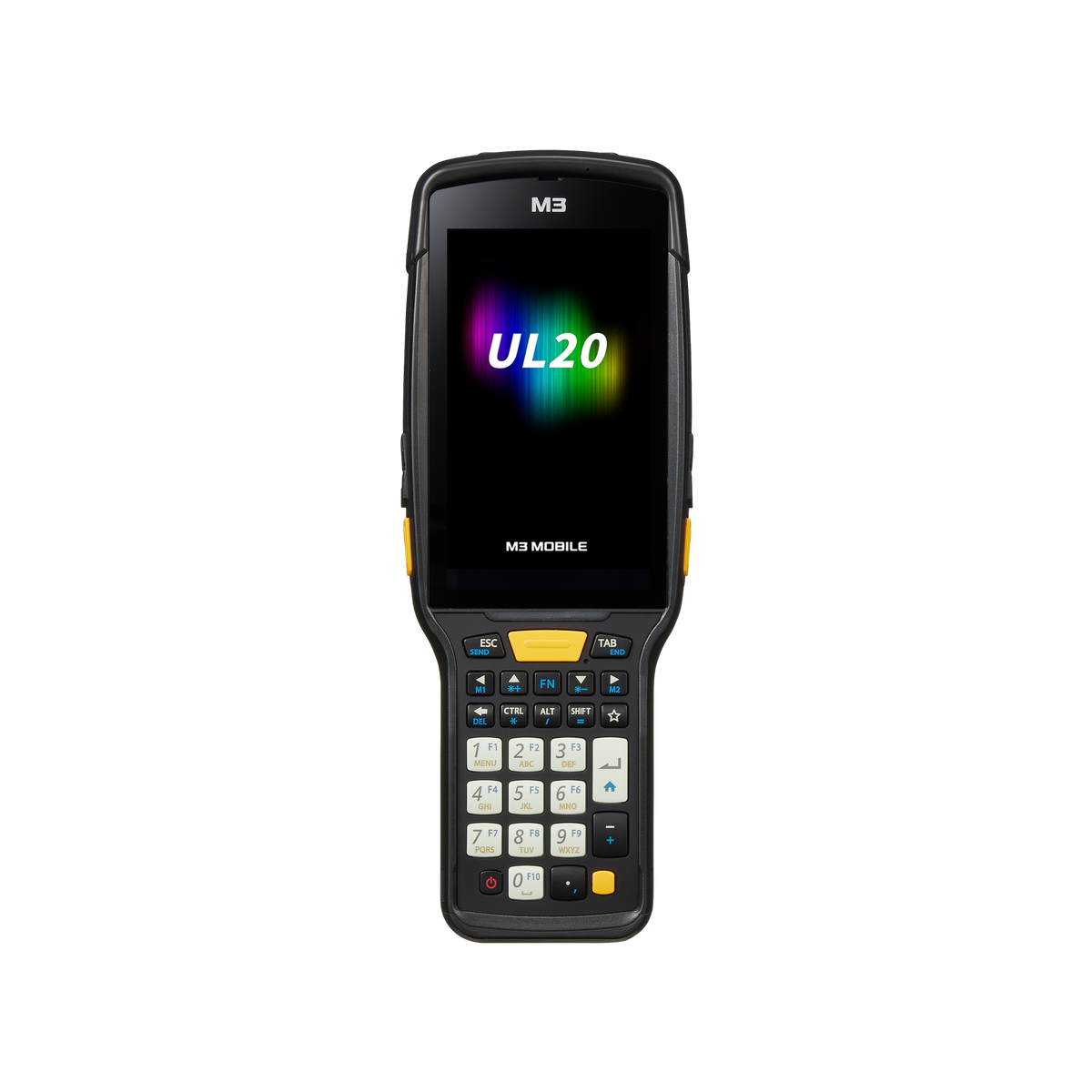 M3 Mobile UL20FX (Frozen, cold-storage, 4G LTE) rugged Android mobile computer, 28-key numeric keypad, SE5800 long-range 2D imager (U20F4C-QICFRS-HF) – front view