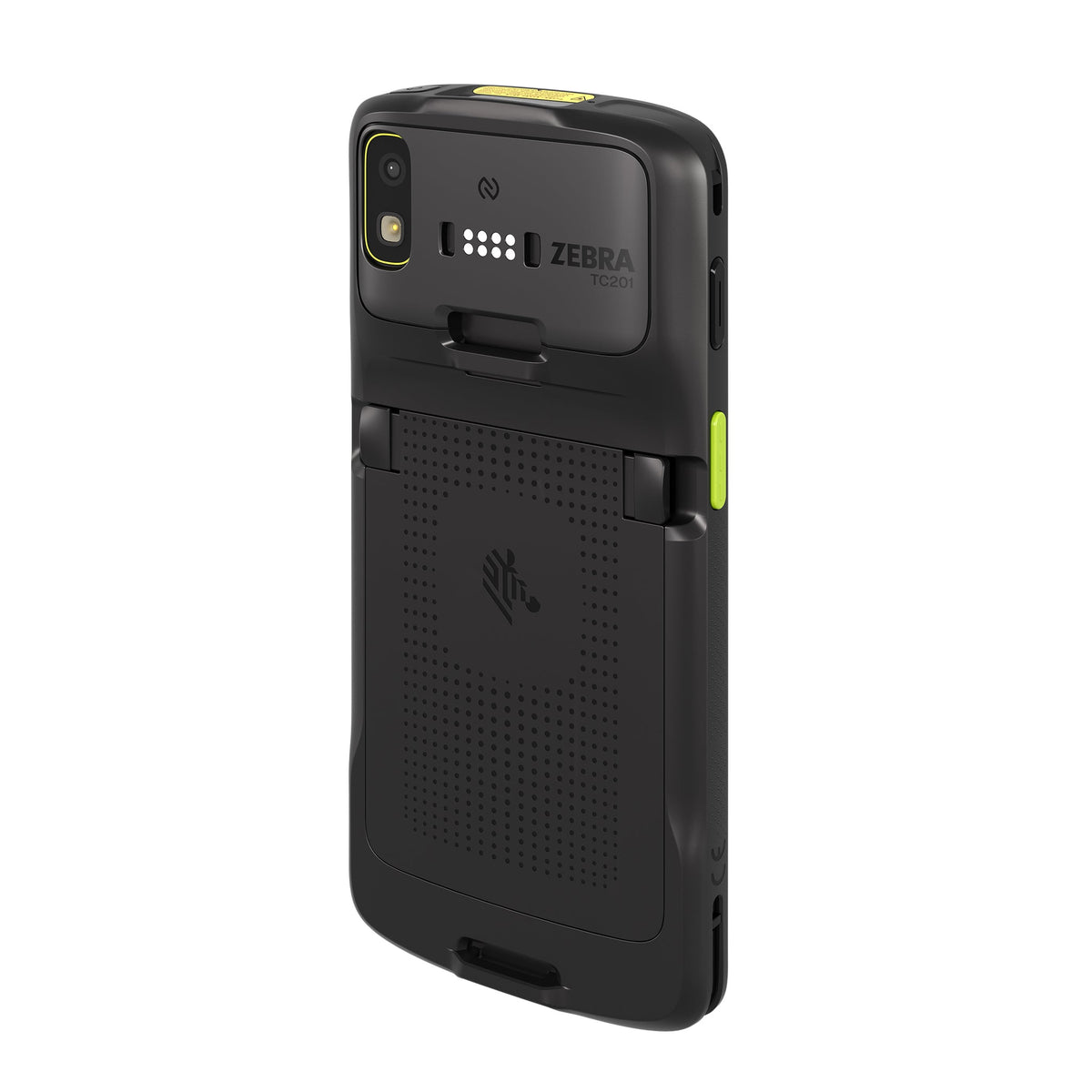 Zebra TC201 TC201G-383P4BE01-A6 rugged Android mobile computer – angled back view from the left