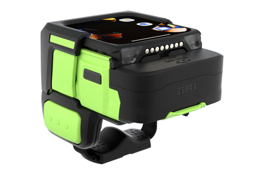 Zebra WS50 wearable computer, back of hand (WS5001-0D2J303PEEA) – back angled view