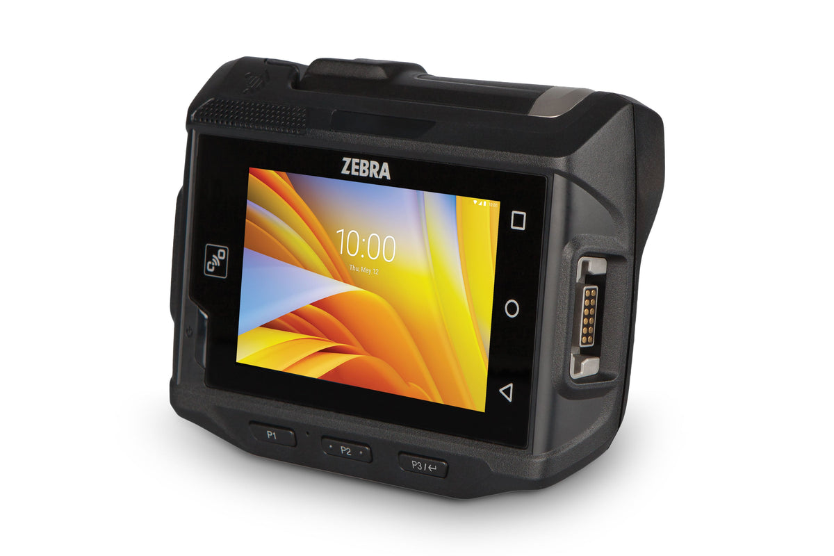 Zebra WT6300 wearable wrist computer, touch-only display (no keypad) (WT63B0-TS0QNERW) – left angled view