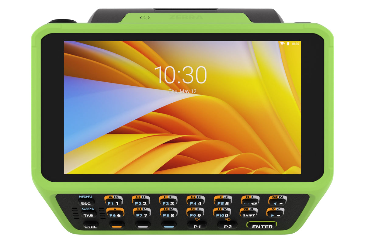 Zebra WT6400 wearable wrist computer, 23-key function alphanumeric keypad (WT0-WT64B-K6DCE2A6) – front view