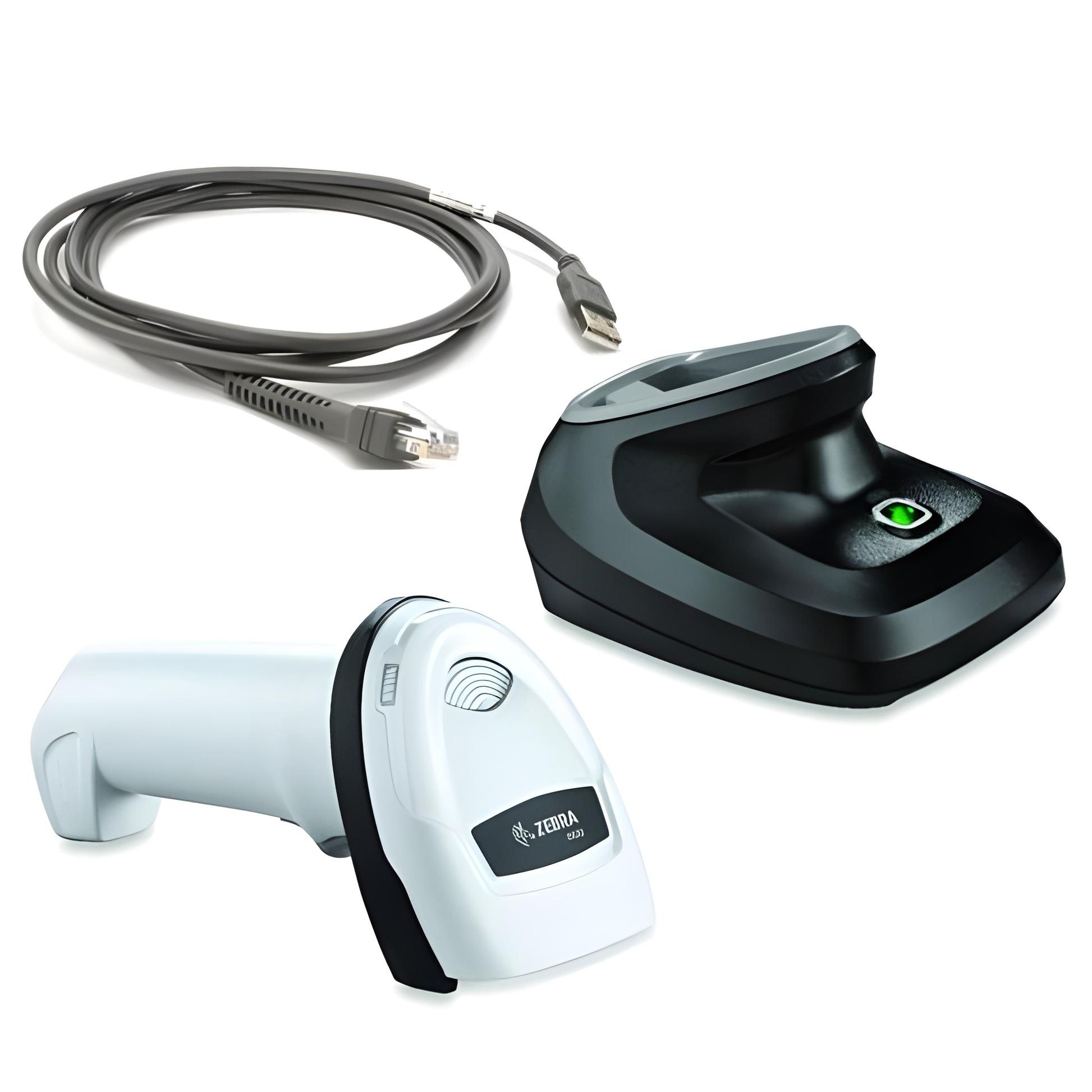 Zebra DS2278 Wireless Barcode Scanner with cradle and cable, white (DS2278-SR6U2100PRW)