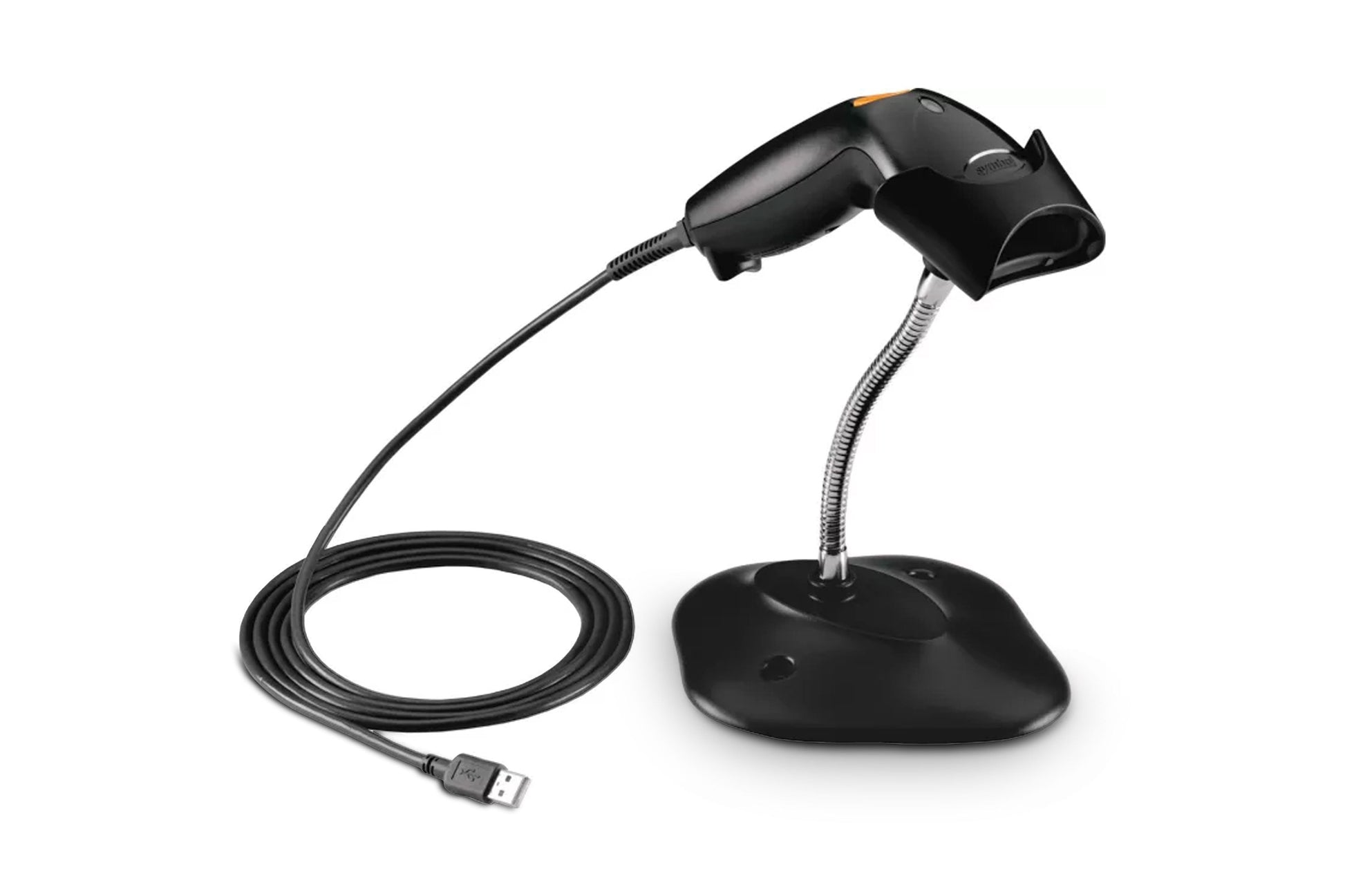 Zebra LS1203 Wired Barcode Scanner with stand and cable, black (LS1203-CR10007R)